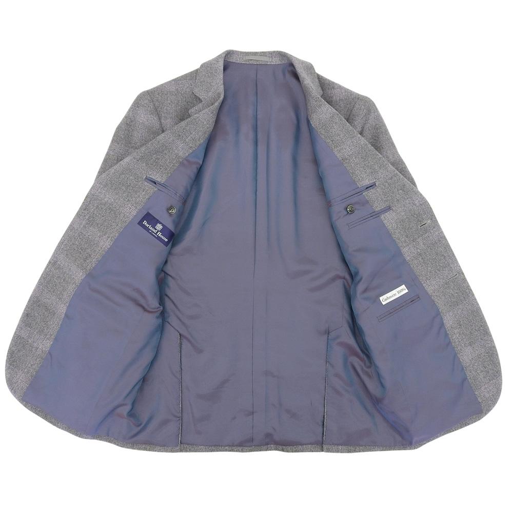 Dorland House Excellent Condition Shadow Check 100% Cashmere Tailored Jacket, Men's, Gray, Size 94A6 Jacket 94A6 grayUsed