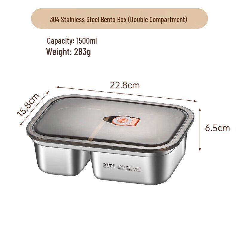 Stainless Steel Microwaveable Divided Lunch Box