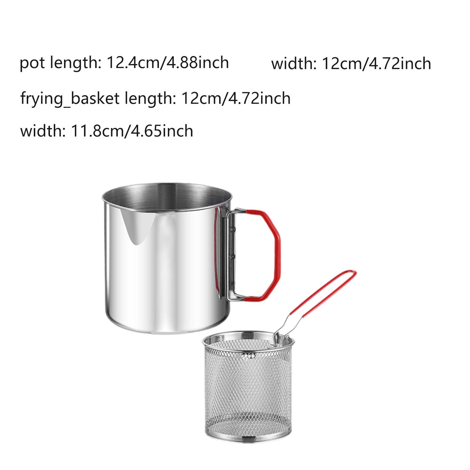 

Stainless Steel Kitchen Deep Frying Pot With Strainer Basket Tong Chicken Fried Pan Strainer Cooking Tools