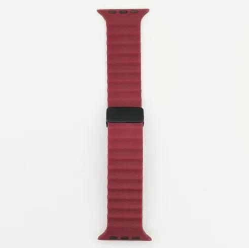 

Magnetic Buckle Strap For Apple Watch Band Ultra2 49mm 45 44 40 41 38 42mm Silicone Bracelet iWatch Ultra Series 7 6 3 se 8 9 38mm 40mm 41mm вино красного
