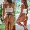 2Pcs/Set Sexy Women Low Waist Lace Panties Thongs Solid Hollow Out Transparent G-String Underwear Lady T-Back Intimate Lingerie