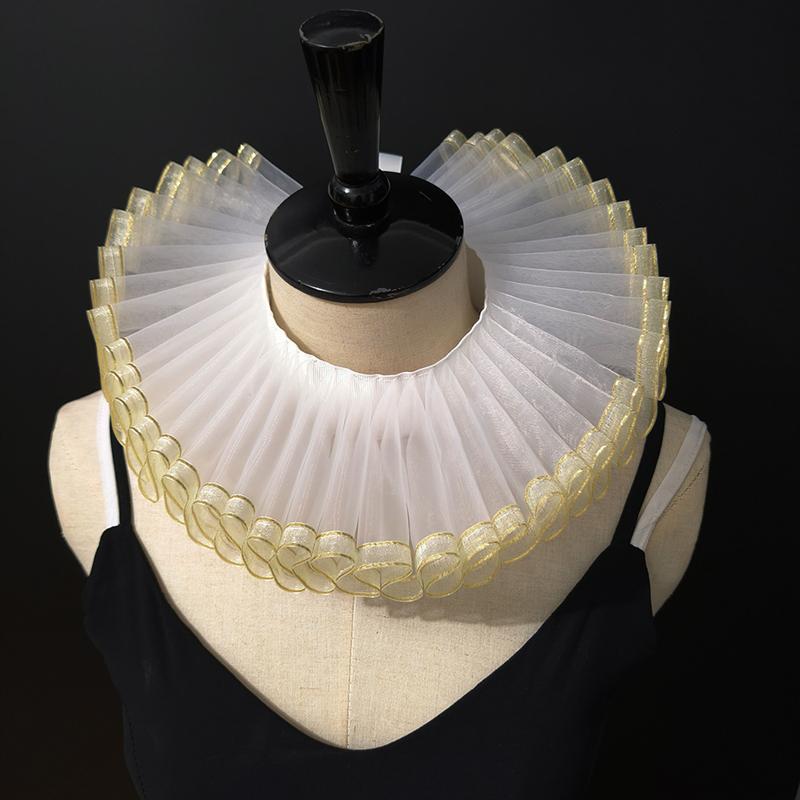 Palace Decorative Ralph Collar Detachable Ruffled Scarf Fake Collar Clown Collar Necklaces Costume Accessory For Pography
