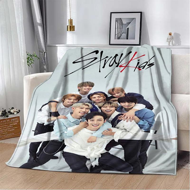 3D KPOP S-Stray-K-Kids Throw blanket Picnic blanket Warm Flannel blankets Home Couch bed linings blankets for beds Birthday Gift