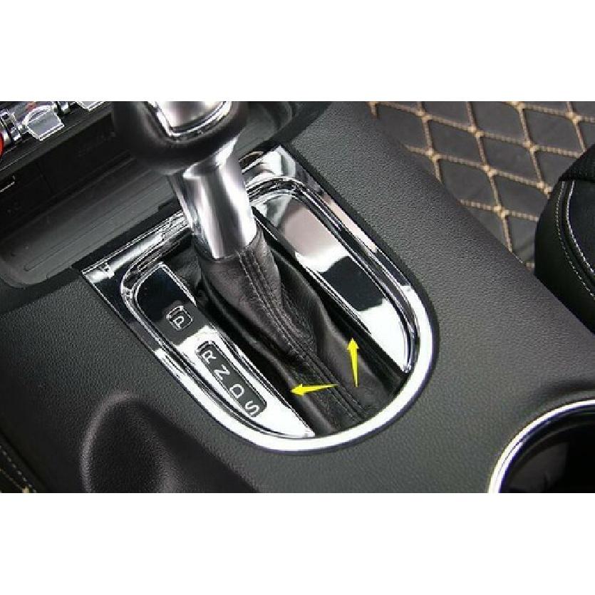 Central Console Gear Shift Frame Cover For Ford Mustang 2015- Silver Chrome