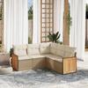 VidaXL Garden Lounge Set with Cushions 5 Pcs, Patio Sofas, Furniture Set, Outdoor Terrace Furniture, Beige 3260042