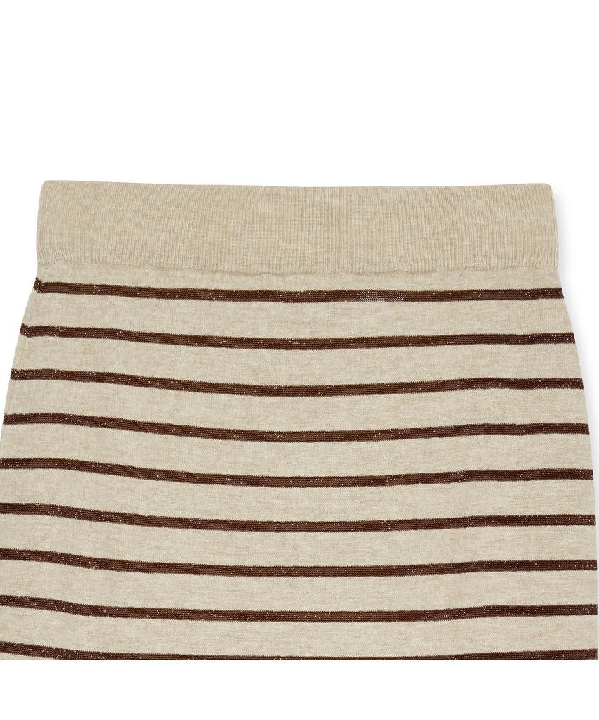 Iolo Metallic Stripe Skirt_Beige