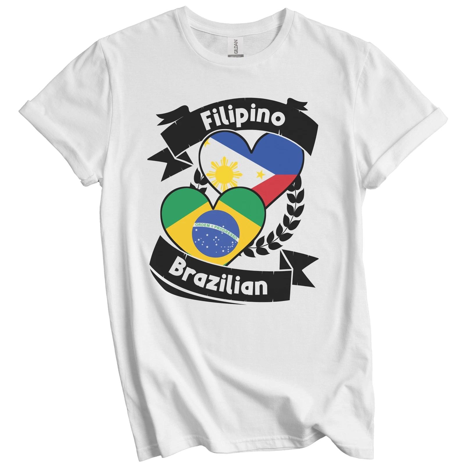 Filipino Brazilian Heart Flags Philippines Brazil T-Shirt S