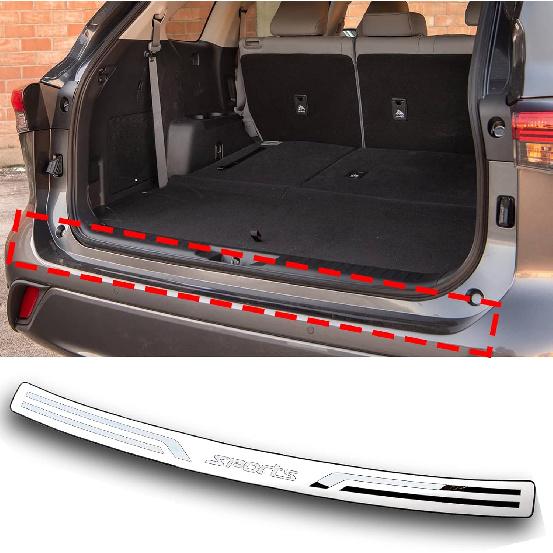 

Car Stainless Steel Rear Bumper Protector, for Toyota Highlander 2015-2021 Accessories, Auto Parts Tailgate Back Trunk Door Sill Cover Scuff Plate