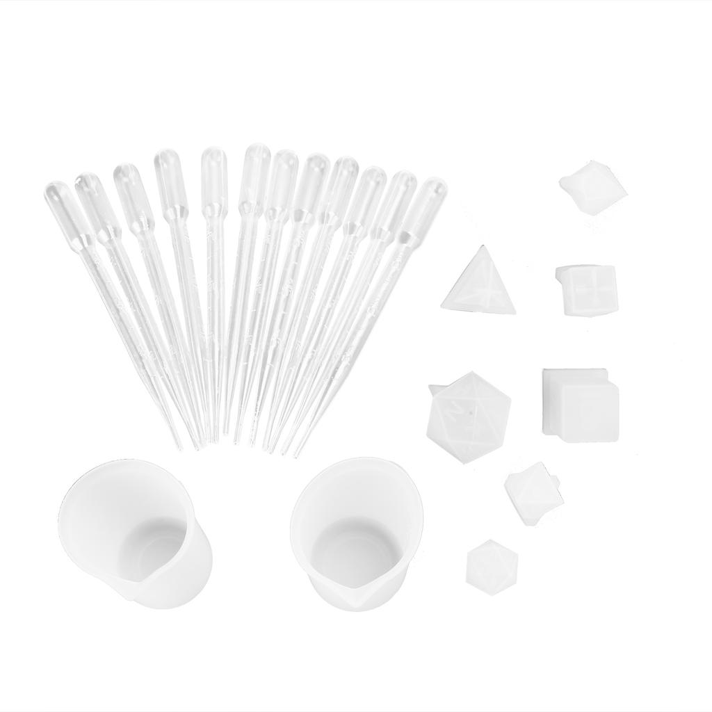 Silicone DIY Epoxy Mold Fillet Shape Numbers Game Dice Mold Mirror Craft Making Molds