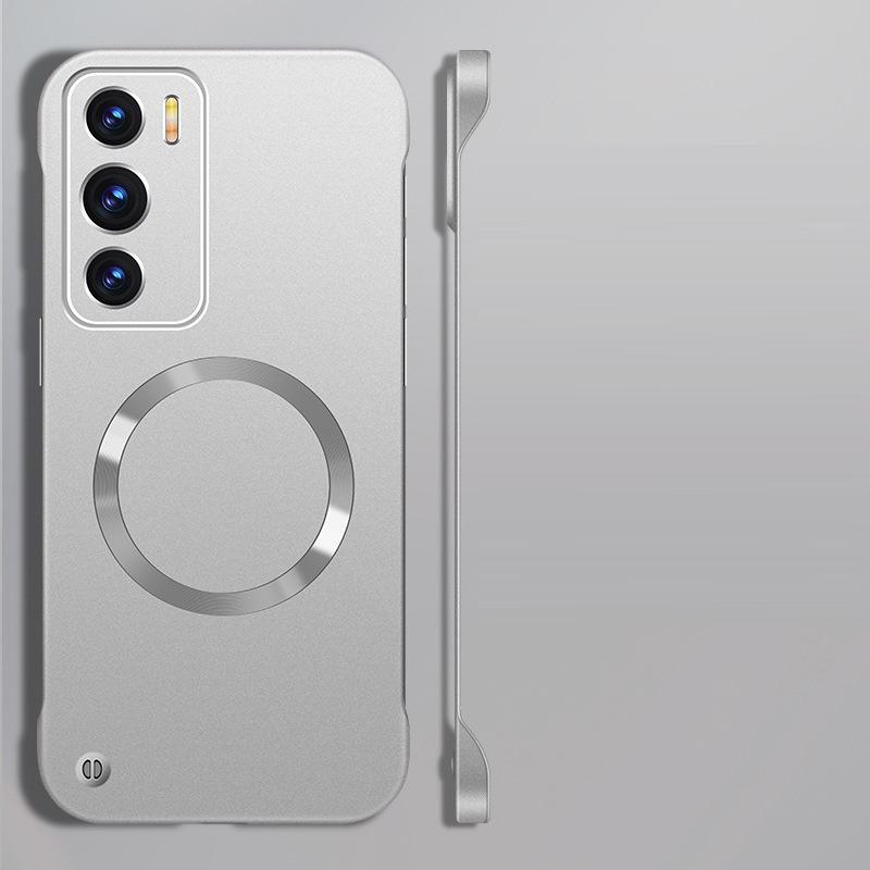 Custodia Magnetica Opaca Senza Bordo per Telefono Per Oppo Find X7 Ultra Per Magsafe Magsafing Cover Per OPPO Reno 12 Pro Protezione Rigida PC Cover Posteriore