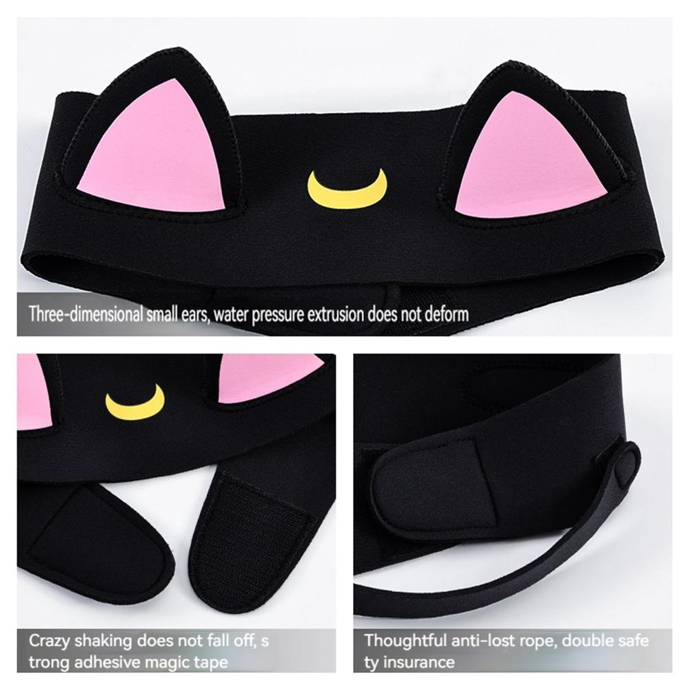 3mm Diving Headband Black Cat Ears Swimming Headband Neoprene Scuba Wetsuit Hood for Women Kids Keeping Water Out Hold