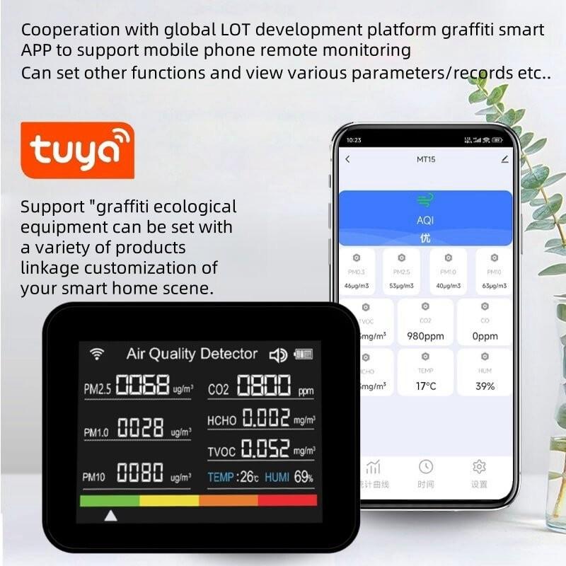 15 In 1 Professional Air Quality Monitor Portable Carbon Dioxide Detector Multifunctional Air Quality Detection Tool