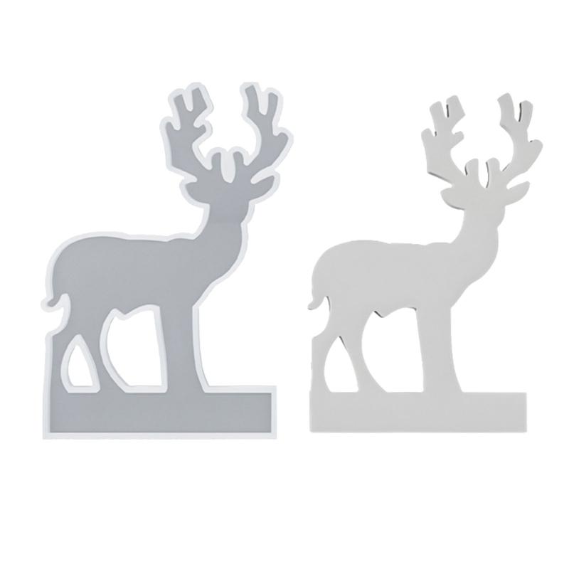 Reindeer Ornament Silicone Crafting Mold Flexible Capacity Christmas Tree Decoration Candle Holder Making Tool