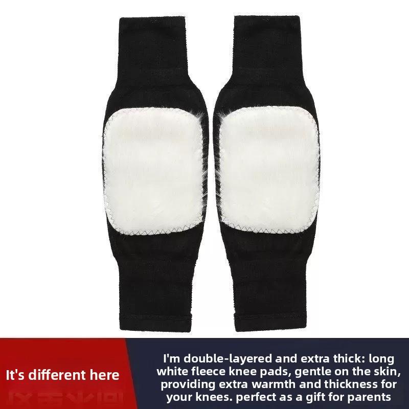 Mary Cashmere Strap Knee Pads, Warm Old Cold Legs, Extended Leg Pads, Long Tube Cover for the Elderly, Thickened and Non-slip for Men and Women