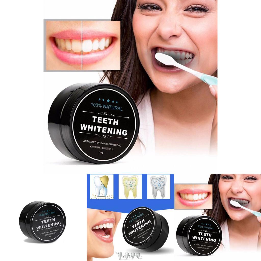 Koltänder Aktiverat Vitt Pulver Ekologiskt Kokosnöt Karbon Coco Nytt 30g