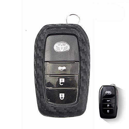 Toyota Key Case, 2 Silicone Carbon Patterns Full Protection for Toyota Keys Toyota Key Holder Compatible with Toyota G January 2015 (January 2015