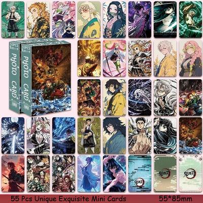 55 Tarjetas Lomo de Demon Slayer de 3 Pulgadas, Mini Tarjetas Periféricas de Anime de Alta Calidad, Regalo Perfecto para Fans de Anime