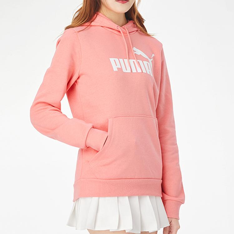 Puma Essentials Fleece Lined Printed Hoodie Women Hoodies Salmon 586939-27