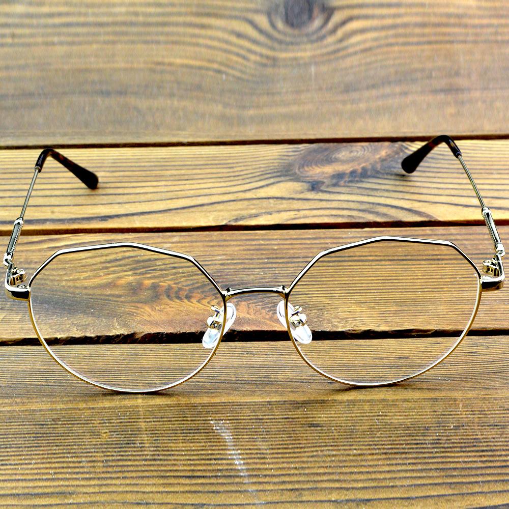 Full-Rim Gold Titanium Geometric Optical Glasses Frame – Lightweight Metal Eyewear for Men and Women