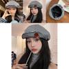 Stylish Korean Y2k Handmade Button Beret Hat For All Seasons With Vintage Pattern