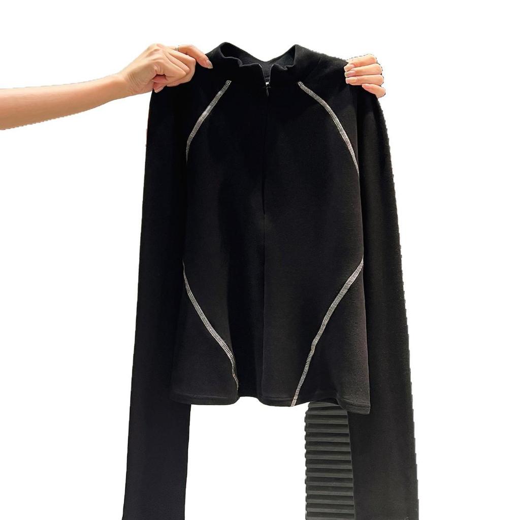 Dual-Sided German Velvet Zipper Long Sleeve Women's Top, 2025 Autumn/Winter High Collar, Plus Velvet Warm Base Layer Shirt
