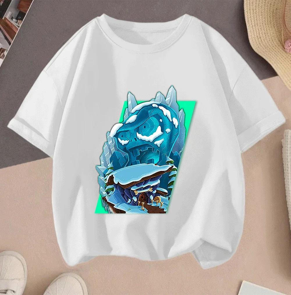 Hot Sale Plants Vs Zombies 2D Cartoon Print Casual Summer Short Sleeve T Shirt 2026 For Children Teenagers Boys Girls