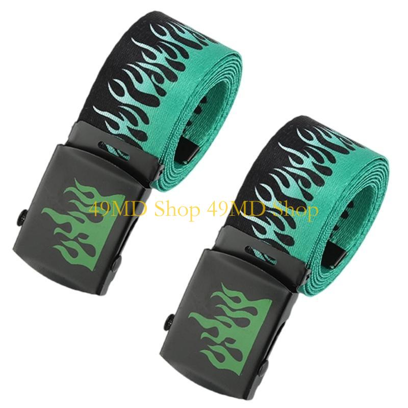 49MD Punk Flame Design Adjustable Unisex Belt For Hip Hop Streetwear Fashion Accessory