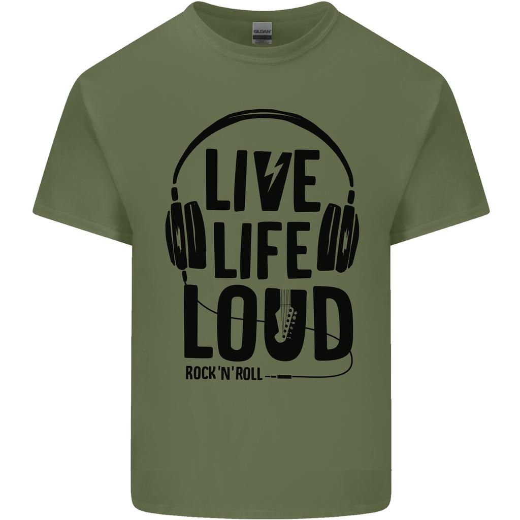 Live Life Loud Rock N Roll Guitar Music Unisexs Light Cotton TShirt