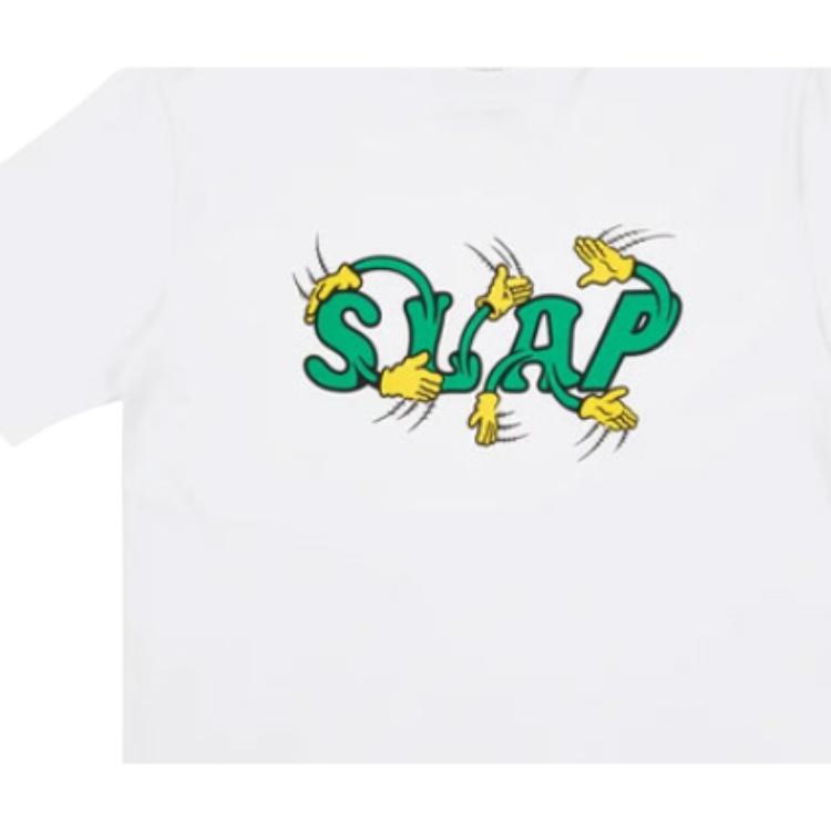 Palace X Slap Magazine Co-Branded Hands Graphic Print Fun Alphabet Fingers T-Shirt Unisex Tops White P20TS262