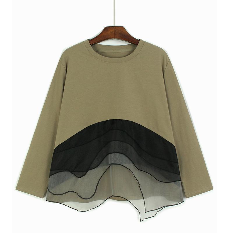 Xitao Lässiges Relax Damen Unregelmäßiges T-Shirt Top GJ1237