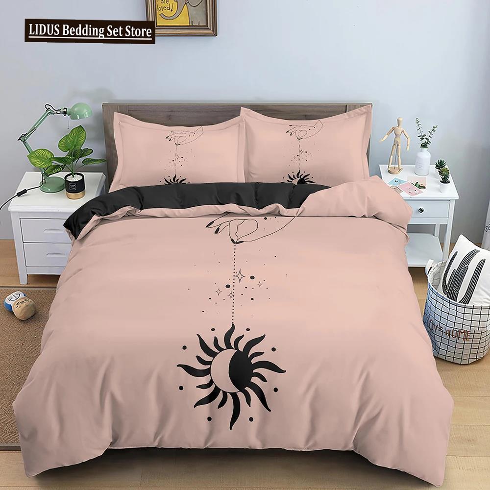 Sun And Moon Duvet Cover Set Exotic Mandala Divination Theme Queen King Size Quilt Cover 2/3Pcs Soft Polyester Comforter Cover