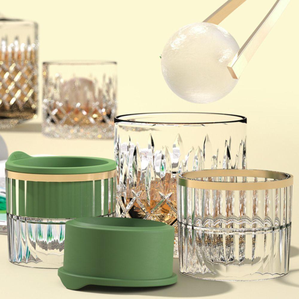 2PCS Silicone Bar Ice Ball Maker Anti Odor Trans Ice Cube Mold  Easy To Demold