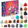 Advent Calendar Countdown Calendar Natural Crystal Gemstones Halloween Countdown Box Gift for Boys Girls Teens Adults