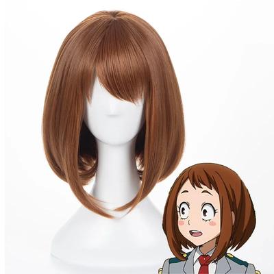 Anime Můj hrdina Akademie Ochako Uraraka Paruky Krátký Syntetický Hnědý Bob Tepelně Odolná Cosplay Kostýmová Paruka