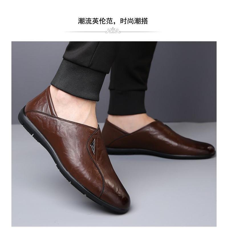 Men Breathable Casual Slip On Soft Sole Solid Color Business Daily Loafers
