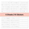 216 ks Samolepicí štítky Vodotěsné Odolné proti oleji Předtištěné Minimalistické samolepky Do kuchyně