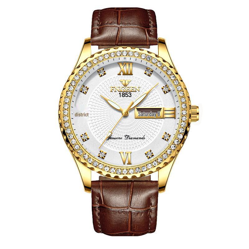 Influencer Brand Men's Tycoon Gold Luminous Waterproof Steel Watch