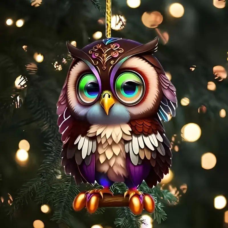 Cute Cartoon Acrylic Decorations For Car Rearview Mirror Stylish Holiday Charm