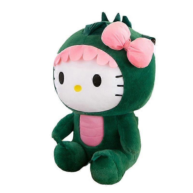 35cm Hello Kitty Dinosaur Drag Plush Toy Hello Kitty Doll Creative Children's Gift Doll Cat Pillow Anime