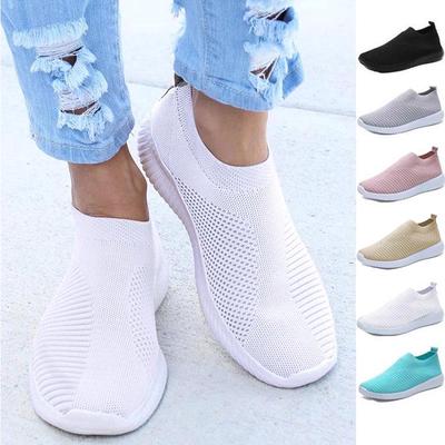 Outdoors Women&Men Sneakers Knit Sock Running Shoes Breathable Slip On Shoes Outdoors