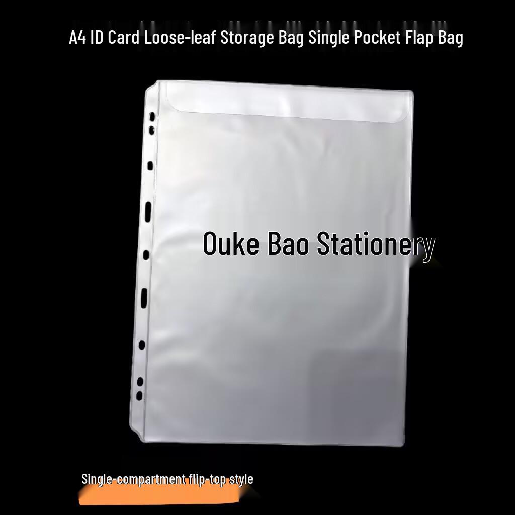 PVC Zipper Storage Bag: A4/A5/B5 Receipt Holder & A6 Planner with 6-Hole Loose-Leaf Feature