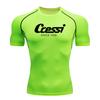 Camiseta de protección solar para surf de hombre, traje de buceo, protección contra erupciones, traje de baño, manga corta ajustada, natación, flotante, protección UV, traje de buceo