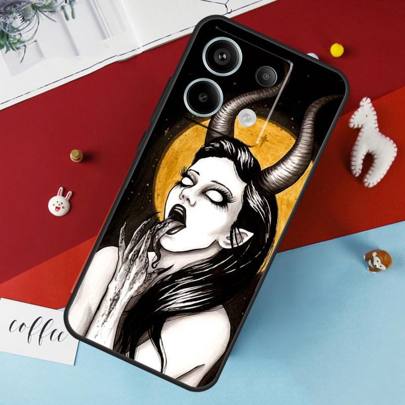 Devil Woman Case For Xiaomi Redmi Note 13 Pro 14 12 11 10 15 Pro Plus Redmi 10C 12C 13C 14C 15C 15 Cover