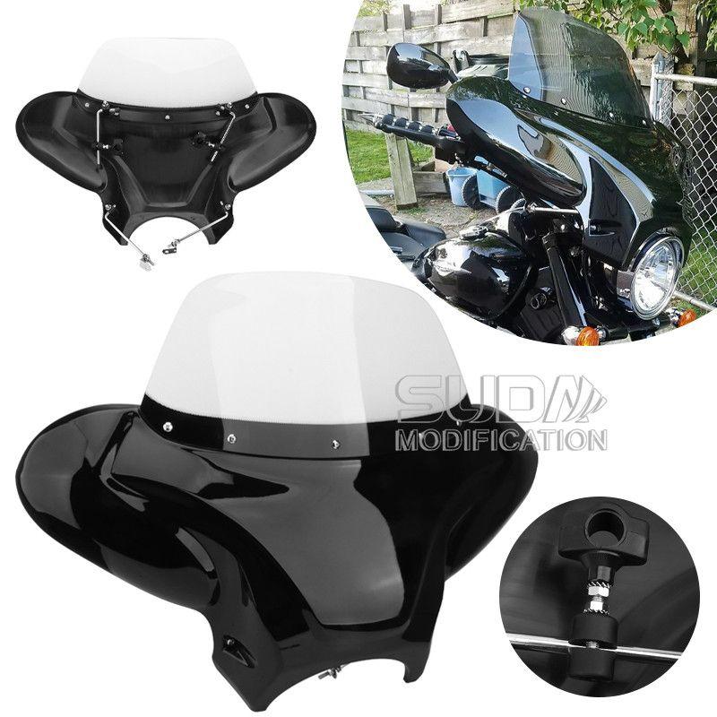 

Lifan V16250 Prince Motorcycle Wind Windshield Prince Car Pig Face Mask Blue White Black No Color Difference Windshield Bright Black