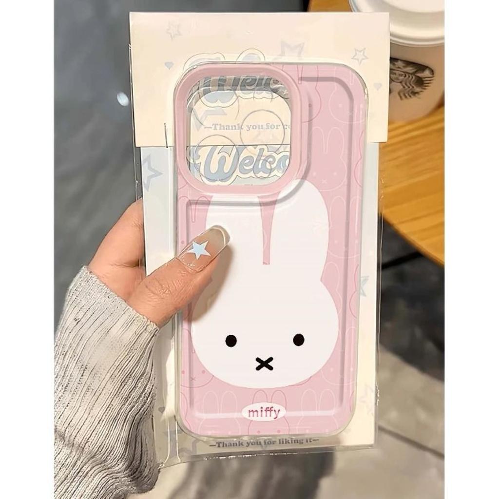 Kawaii Miffy Rabbit Phone Case Is Suitable for 16PROMAX 15 Transparent 14 Simple 13 Soft Cartoon Cute Case 12/11