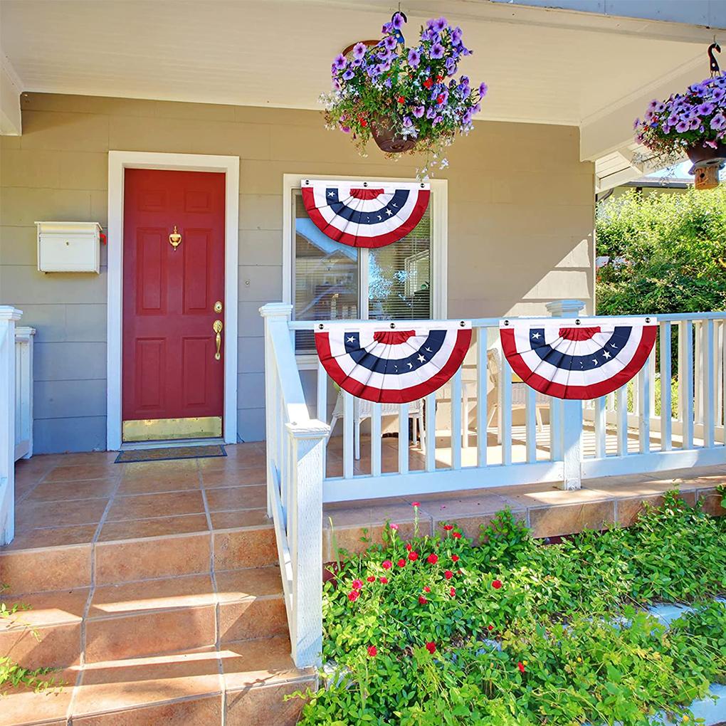 American Pleated Fan Flag, American US Bunting Flag Patriotic Stars