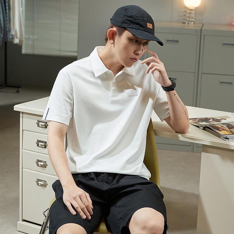 Tangshi Men's Loose Fit Short Sleeve Polo Shirt