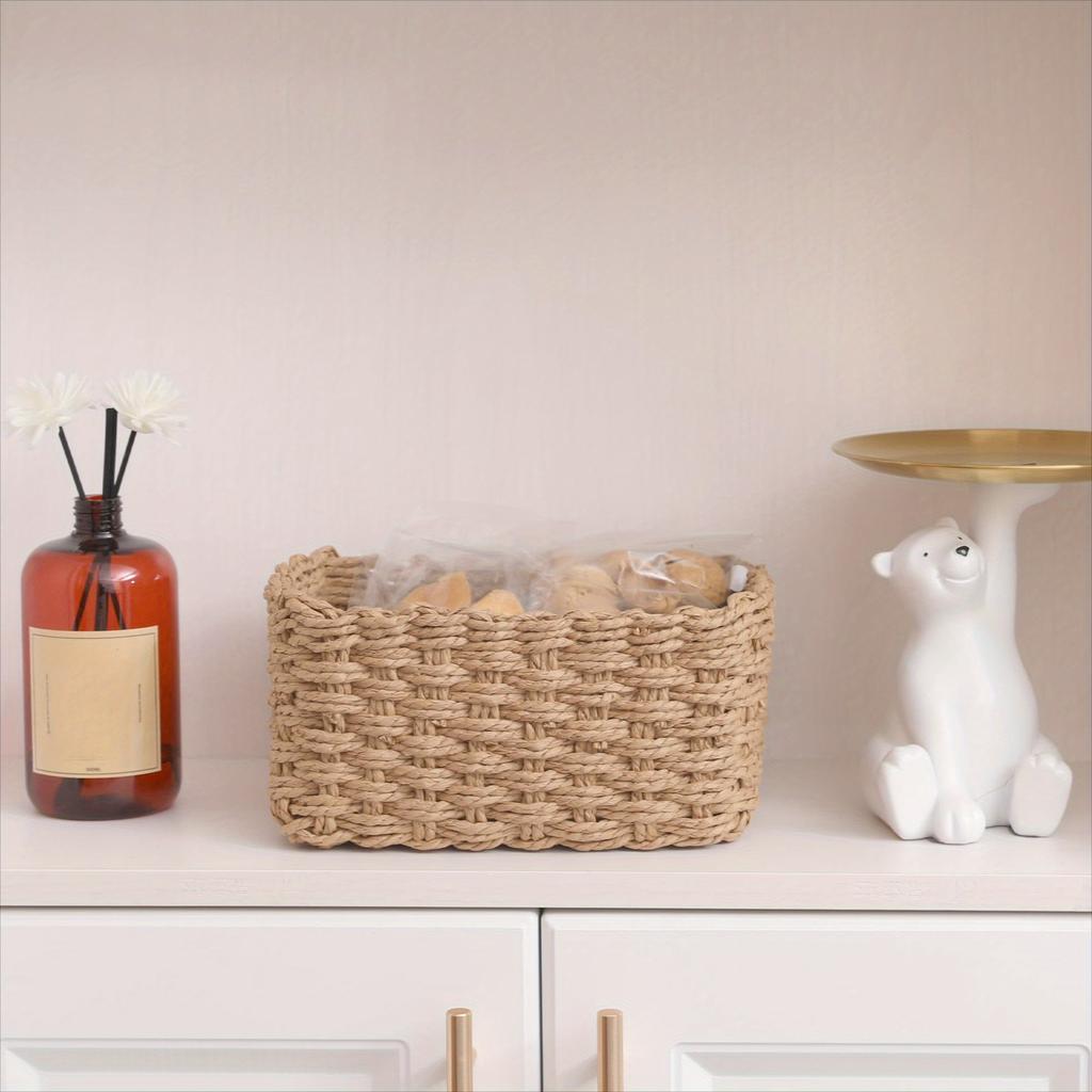 1pc Storage Basket, Perfect for Organizing Cabinets, Drawers and Various Rooms Such As Kitchen, Bathroom, Bedroom, Living Room