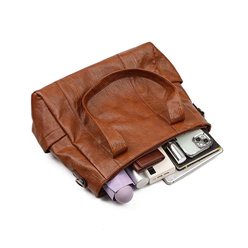 Damska torba wieloczęściowa o dużej pojemności na ramię, miękka skórzana torebka