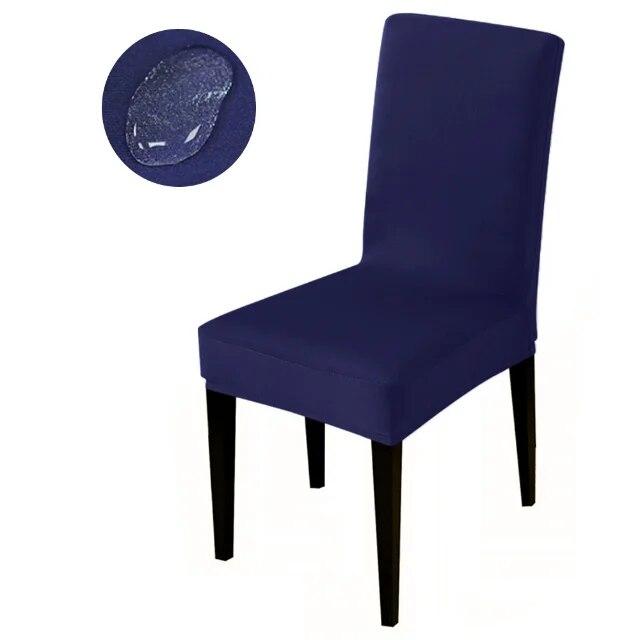 Waterproof Elastic Chair Cover Dining Room Solid Color Chair Slipcover Spandex Removable Chair Seat Cover for Kitchen Wedding